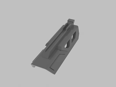 Detailed Gray 3D Model of Handgun Part With Digital Design and Rendering Features 3d model