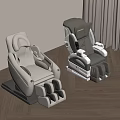 Modern Beige And Gray Massage Chairs With Comfortable Design On Wooden Floor