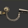 Decorative Brass Cabinet Handle with Intricate Engraved Patterns for Furniture Doors