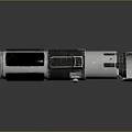 Futuristic Cylindrical Silver Metallic Weapon With Grip Lens And Casing