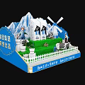 Commercial Display Equipment For New Zealand Milk With Cow Windmill And Grass Scene
