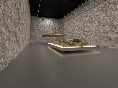 Art Space Art Device Art Exhibition of Stone and Stone Combination 3d model