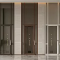Modern Elevator With Glass Doors Metal Frame And Marble Wall Interior 3d model