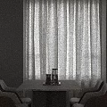 Modern White Accent Chair In Stylish Interior With Black Figurine And Floor Lamp