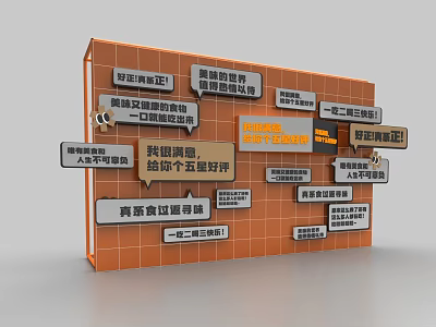 Business Review Display With Positive Rating Labels Certification Badges And Recommendation Tags 3d model