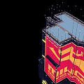 Future Architecture Modern Skyscrapers With Illuminated Design Colorful Billboards And Unique Structure