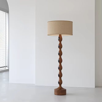Middle Ancient Solid Wood Floor Lamp 3d model
