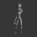 Animated Young Character In Futuristic Suit With Digital Creature 3d model