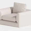 Modern White Single Sofa With Comfortable Cushion And Minimalist Leather Design