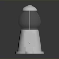 Outdoor Silver Metal Street Light With Transparent Dome And Central Panel