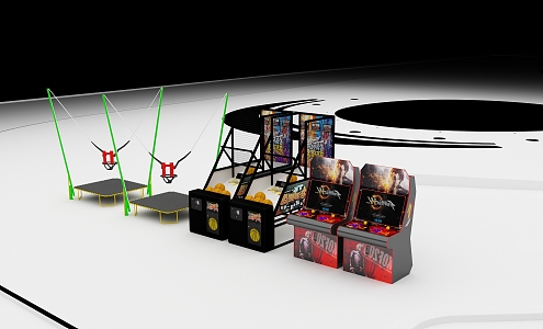 modern game machine basket shooting machine 3d model