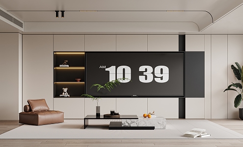 TV background wall TV ornaments 3d model