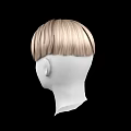 Game and Movie Character White Mannequin Head With Brown Blonde Gradient Short Hair