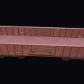 Brown Open Top Freight Train Car With Side Panels Wheels And Metal Vents