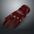 Unique Red Glove With White Dots And Decorative Pattern Design Style