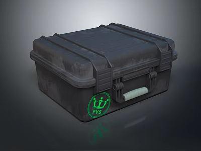 Durable Black Hardware Toolbox With Green Crown KING Logo And Sturdy Handle 3d model