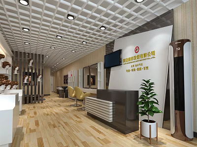 Modern Wig Shop Wig Shop Wig Head Mould Wig Cabinet Grille Ceiling 3d model
