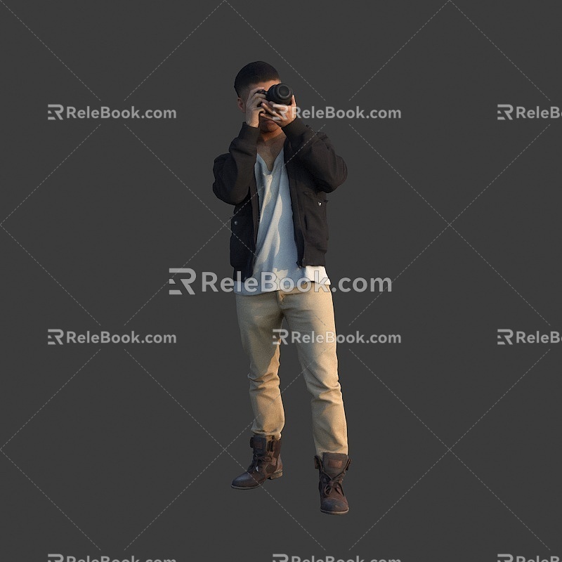 Men take pictures 3d model