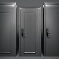 Modern Dark Gray Steel Security Doors With Sleek Design And Secure Locks 3d model