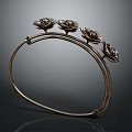 Elegant Golden Tiara with Four Rose Ornaments for Fine Jewelry Collection