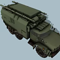 Army Green Military Truck with Multiple Wheels and Heavy Duty Cargo Gear
