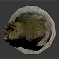 Handcrafted Wood and Stone Sculpture With Natural Texture And Stable Base
