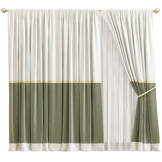 modern curtain fabric curtain gauze curtain 3d model