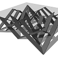 Modern Geometric Coffee Table With Unique Angular Structure And Symmetric Design