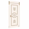 Elegant White Swing Door With Classic Gold Carved Patterns And Decorative Details