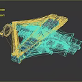 3D Rendered Space Station Structure With Connected Modules Ring Component And Orange Solar Panels