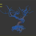 Unique Wood Stone Sculpture With Twisted Branches And Intricate Roots