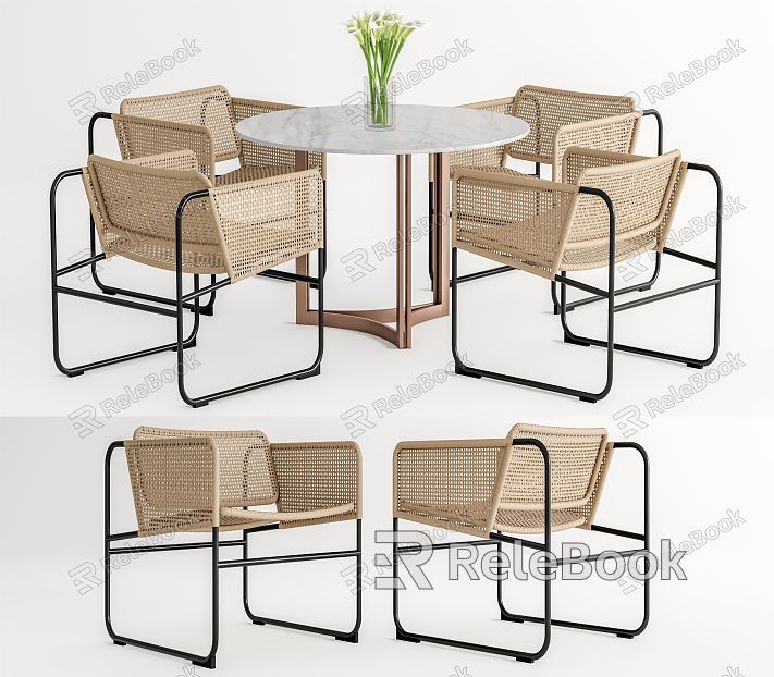 Modern Outdoor Table and Chair Rattan Outdoor Table and Chair Rattan Leisure Chair Round Table model