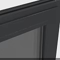Gray Aluminum Casement Window With Clear Glass Panel And Handle Design