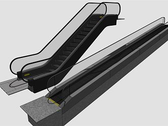 Modern Elevator Automatic Ramp and Step Elevator Escalator Group 3d model