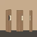 Modern Minimalist Wooden Room Dividers with Built in Lighting for Interior Partition