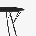 Modern Black Round Dining Table with Geometric Triangular Legs Design for Contemporary Interior