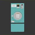 Blue Computer Device With Circular Door Control Panel And Instruction Labels 3d model