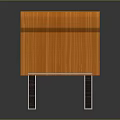 Modern Functional Desk Featuring Orange Wooden Top And Sleek Metal Stand Design