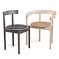 Modern Minimalist Dining Chairs With Wooden Frame And Contrasting Seat Colors