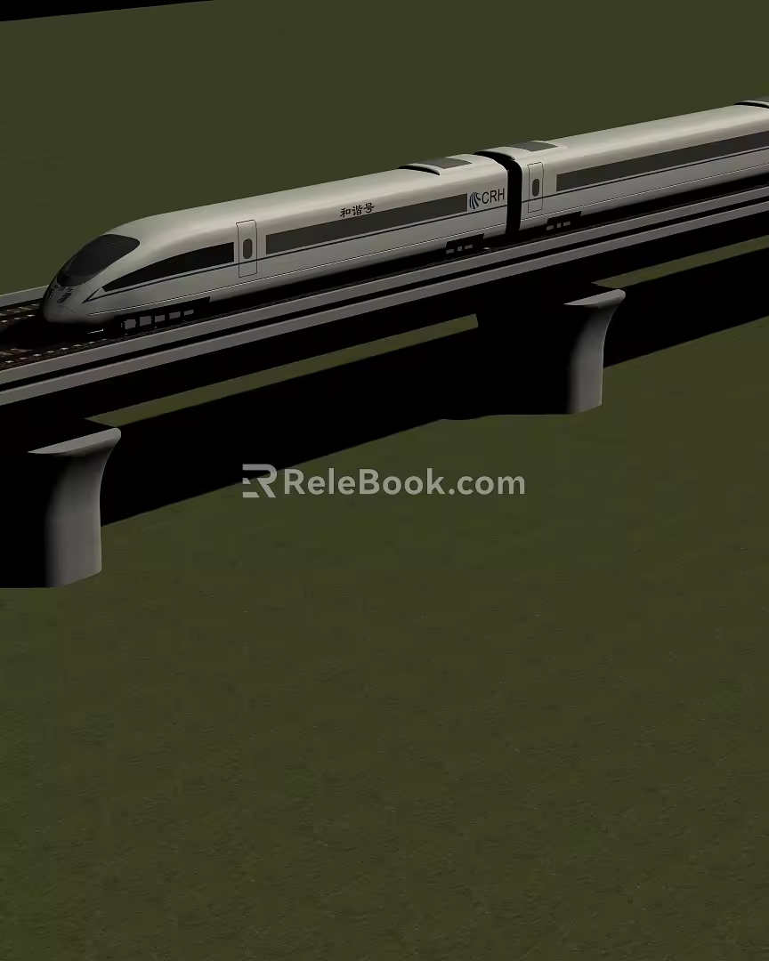 modern high-speed rail 3d model