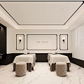High End Elegant Beauty Salon Interior With Comfortable Spa Treatment Beds And Premium Marble Flooring