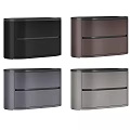 Modern Bedside Tables in Black Brown Gray Silver with Two Drawer Design 3d model