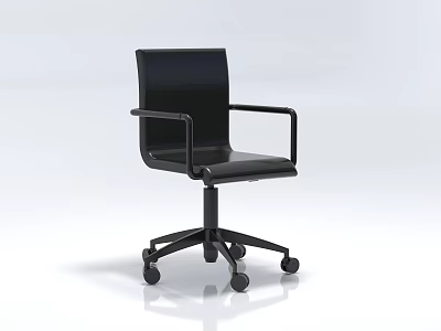 Black Modern Office Chair With Armrests Rolling Wheels And Stable Base Design 3d model