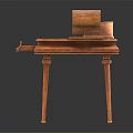 Elegant Classic Wooden Writing Desk With Drawers And Storage Compartments