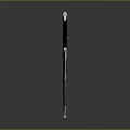 Black Handle Dagger Featuring Shiny Silver Blade And Chain Sheath
