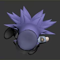 Child Cartoon Character In Police Uniform With Purple Hair And Blue Outfit