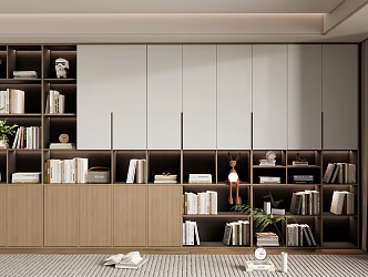 Simple Bookcase High Cabinet Wood Bookcase Open Bookcase Finished Bookcase 3d model