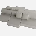 Modern Light Gray Modular Sectional Sofa With Plush Cushions And Spacious Seats 3d model