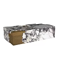 Modern Coffee Table With Marble Top And Wooden Structure Design