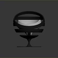 Unique Modern Spherical Chair With Black Frame White Seat And Round Base